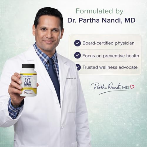 Image of Dr. Nandi Eye Max - Lutein, Zeaxanthin & Lycopene - Vision & Macular Health Support - 60 Capsules