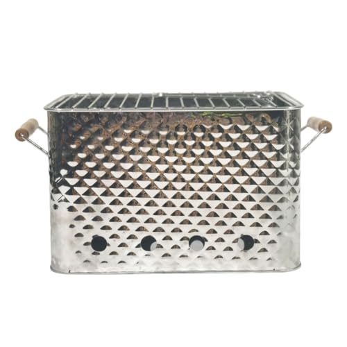 JISADER Barbacoa Carbón Portátil, Parrilla Compacta Acero Inoxidable, parrilla Mesa para Camping