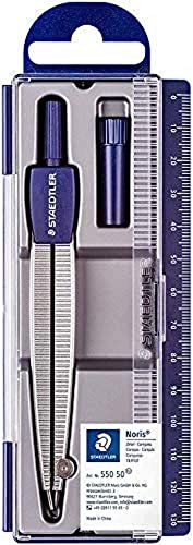 Staedtler - Compás Escolar De Precisión Con Obtusángulo Y Aguja Roma Compases Noris Club 550 En Oferta Staedtler 550 50 - Compás, Azul, Plata