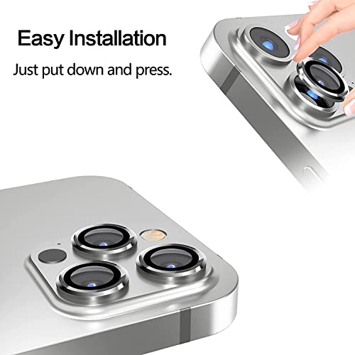 Image of V MOBITE Camera Lens Protector Ring for iPhone 12 Pro | Scratch Resistant Metal Camera Lens Guard | HD Clear Anti-Shock Dustproof Lens Protection Cover | Easy Installation Silver