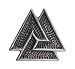 1000 Flags Valknut Triquetra Norse Pagan Pewter Pin Badge