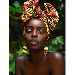 Ginfonr DIY Diamond Painting Kits Afrikaanse vrouw for Adults, 5D Diamant Schilderij Zwarte persoon planten Art…