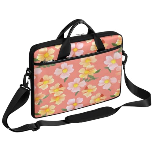 Bolso para portátil con flores amarillas de acuarela de 15 pulgadas miniatura 1