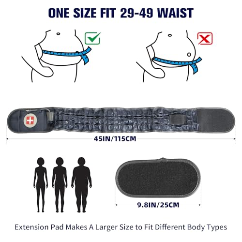 Image of Decompression Back Belt with Inflatable Pump -Lumbar Support Belt for Lower Back Pain Relief, Air Traction Device Fits Waist Size 29-49 Inches (Blue with Electric Pump)