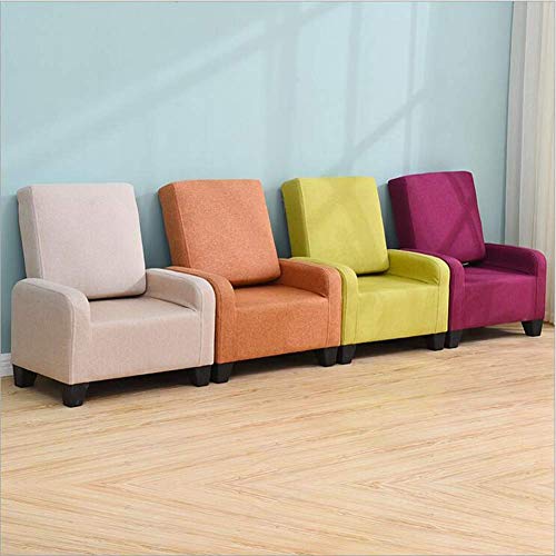 Repose-Pieds Ottoman en Tissu Extensible Orange pour Canapé