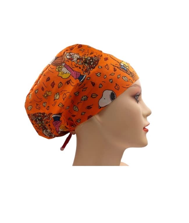 Peanuts Gang Women's Euro Scrub Adjustable Work Cap (Products Peanuts Falling Leaves)
