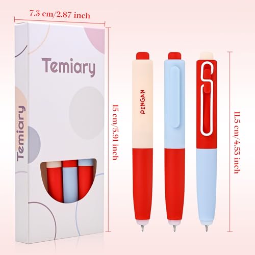 Temiary 3 Plumas de Gel Borrables Punta 0.5mm Azul miniatura 2
