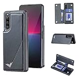 【Anrek】新型 SAMSUNG Galaxy S23 Plus 5G / S23+ / docomo/au 用 背面 カードケース 手帳型 ランヤード付 背面カバー （ ブラック ）ドコモs23p サムスンs23プラス ギャラクシーs23+ スマホケース サイドマグネット カード収納 横置き機能 PUレザー 財布型 携帯カバー サムスンs23+ BLACK