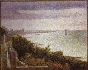 Peinture à l'huile de Seurat Grandcamp Evening 1885 - Finition Musée