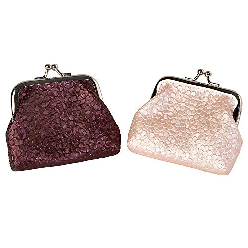 Mopec A137 Geldbörse, Metallic, Nude/Granat, 8,5 x 9,5 cm, 4 Stück, Kunstleder, mehrfarbig