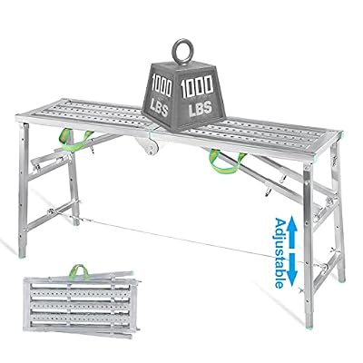 Steel Scaffolding 5.3 ft,Multi Purpose Scaffold Ladder,Adjustable high Platform-1000-Pound-Capacity, for Indoor & Outdoor Decoration
