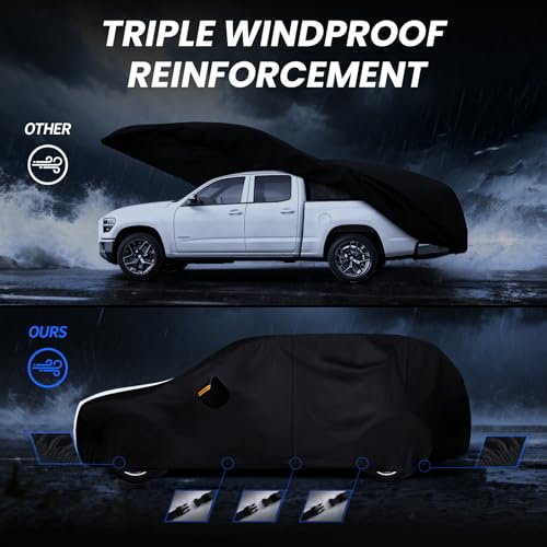 Image of Multi-Layer Car Cover Custom Fit for Buick Encore GX(20192026), 100% Waterproof All Weather for Automobiles, Gift with Towel, Heavy Duty Car Covers for Rain Sun UV Protection with Door Zipper