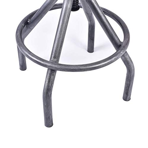 BOKKOLIK Industrial Bar Stools | Set of 2 | Swivel Pu Leather Seat | Kitchen Island Dining Chairs | Office Guest Stool | Counter Bar Height Adjustable | 24-34inch | with Backrest