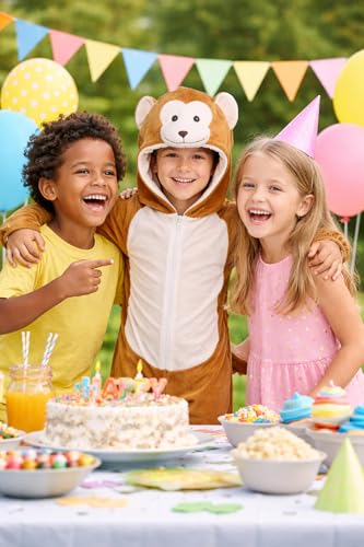 Image of Raj Costume Animal Fancy Dress Costume for Boys & Girls | Hooded Full Body Wildlife Zoo Animal Jumpsuit | Soft Costume for School Function, Fancy Dress, Halloween, Birthday, Cosplay & Role Play