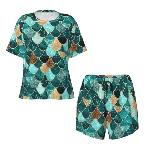 Pyjama sirène femme avec poches | Vêtement de nuit court et ultra doux - 5