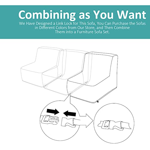Inflatable Patio Outdoor Furniture Sectional Sofa All-Weather Washable Armless Patio Chair For Balcony, Backyard, Garden (Green) #TOP1