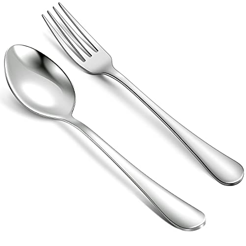 Hiware 24-piece Stainless Steel Forks and Spoons Set, Extra-Fine Silverware Flatware Set for Home, Kitchen or Restaurant - Mirror Polished, Dishwasher Safe