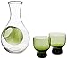 Happy Sales HSSS-GLG13, Green 3 Piece Glass Cold Sake Set