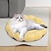 Baoblaze Soft Pet Nesting Bed Small Dog Bed Autumn Winter Pet Sleeping Pad Flower Shaped Round Cat Bed for Kitten Indoor Cats Puppy, Yellow