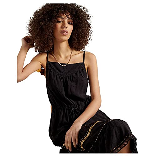 Superdry Ameera Cami Dress, Nero, L Donna