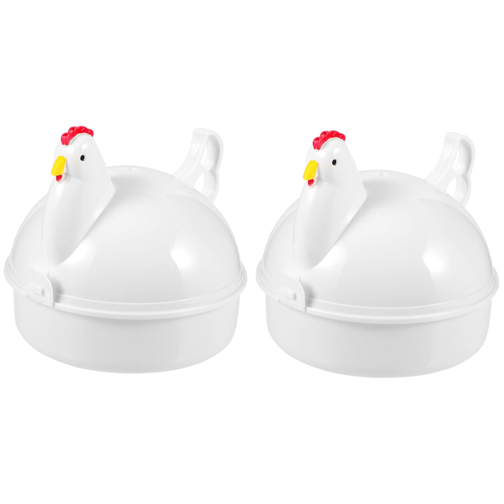 Garneck 2-piece Microwave Egg Egg Cooker for Microwave Lightweight Plastic Maker Metal Base for Daily Use