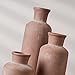 LUKA Ceramic Rustic Farmhouse Vase,Terracotta Vases for Decor,Vase Set of 3,Vases for Your Bedroom,Office,Living Room,Fireplace,Bookshelf Decor,Housewarming 10+7.5+5 Inch