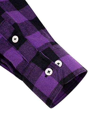 Image of Alimens & Gentle Men's Button Down Regular Fit Long Sleeve Plaid Flannel Casual Shirts