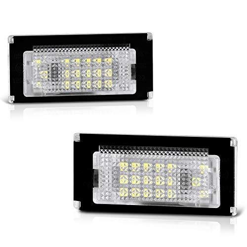 VIPMOTOZ Full LED License Plate Light For Mini Cooper R50 R52 R53 Hatchback & Convertible - 6000K Diamond White, 2-Pieces Tag Lamp Assembly Replacement