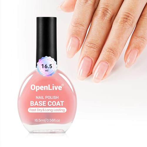 OpenLive Base Coat Nail Polish Sheer Pale Pink, Regular Nail Poli...