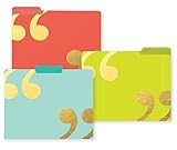 C.R. Gibson 9-Count File Folders, 3 of Each Design, 10 Adhesive Labels, Measures 11.5 x 9.5 - Quote Me
