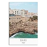 Vintage Italien Bari Reiseposter Leinwand Kunst Poster 
