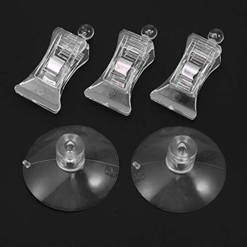 Suction Cup Clips 4 PCS Seaweed Clip- Veggie Seaweed Suction Cup Clip Clear Feed Holder Feeding Tool for Aquarium Fish Tank Accessories Aquarium Suction Cups - Image 4