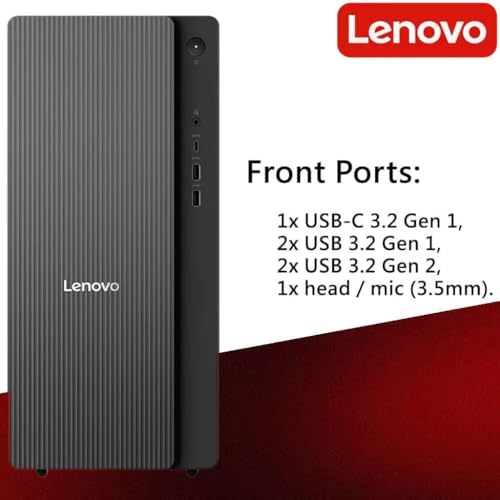 Image of Lenovo IdeaCentre Secure & Productive Business Tower Desktop, Intel 10-Core Ultra 5 225, 32GB DDR5 RAM, 1TB Storage(512GB SSD & 500GB HDD), HDMI + VGA, Wi-Fi 6E, RJ-45, USB-C, Windows 11 Pro