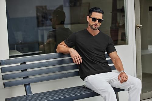 COOFANDY Men's T Shirts Short Sleeve Classic V Neck T-Shirt Casual Summer Basic Tee Shirt4
