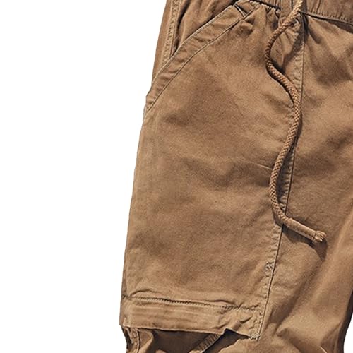 Shorts cargo rectos para hombre de algodón casual miniatura 2