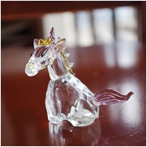 Crystal Lucky Angel Horse Crystal Horse Figurines Ornament Craft Animal Paperweight Collection Home Table Decor Kids Favor Gifts Decorative (Size : Mouse)