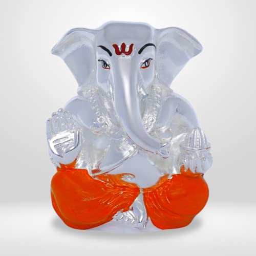 Image of Neodrift Ganesh Idol for Car Dashboard (Real 24kt & 999 Silver Plated, Dual-Tone Gold & Silver) (Model ND08) - Enhance Your Drive