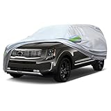 QUYDDC Full Car Cover Universal 6 Layers Outdoor Thicked All Weather Cover, Sunshield, Waterproof, Snow Proof, UV Proof, Scratch Proof, Bird Droppings, 6 Reflective Strips, Fits SUVs up 191