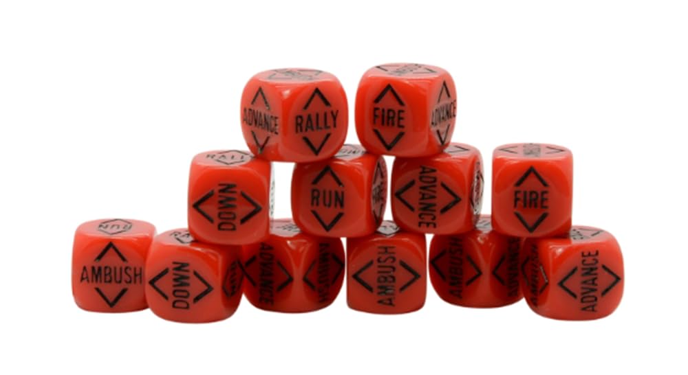 Warlord Games Order Dice for Bolt Action (Blood Red)