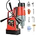Portable Electric Magnetic Mag Drill Press Drilling Machine, Stepless Speed & Reversible Direction with 16mm Boring Dia, for Metal Working 13 mm Drilling Range