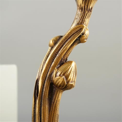 Portavelas decorativo de latón y cristal para decoración del hogar (pequeño)