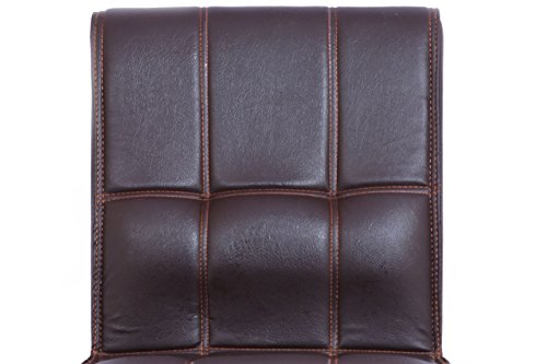 Image of Zidle Glance Visitor Dining Set of 2 Accent Chair for Home| Living| Dining Room| Leatherette Faux Leather with Cushion seat Back | Silver Coated mild Steel Frame (2, Brown)