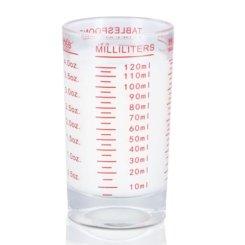 Anseom Glass Measuring Cup 4 Ounce/120ML Shot Glasses Liquid Heavy Glass Espresso Shot Cups for Cocktail Whiskey Spirits Wine Liquor Alcohol
