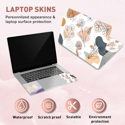 Calcomanía bohemia para laptop de 13 y 14 pulgadas adhesivo vinilo floral extraíble universal 4
