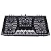 Anlyter 30 Inch Gas Cooktop, 5 Burners Built-in Stovetop, Stainless Steel LPG/NG Convertible Stove, Dual Fuel Sealed Hob - Black