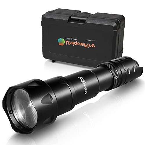 UniqueFire 2002D Vcsel 940nm IR Light Illuminator for Night Vision,Fresnel Lens Zoomable IR Illuminator Flashlight with Rapid Dimmer Switch, Max Lighting 1000M