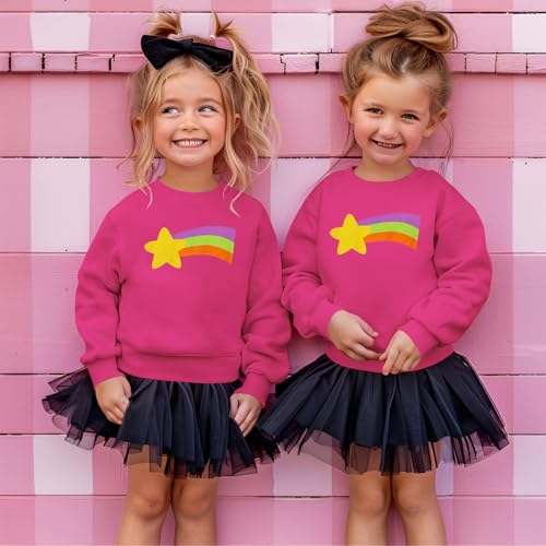 Kid Toddler Girls Halloween Sweatshirts Rainbow Star Graphic Pullover Long Sleeve Shirts Fall Tops Winter Clothes2