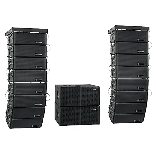 PRORECK Venue Set 10000W P.M.P.O Stereo/Mono DJ Powered PA Speaker System Combo Set Dual 4’’ Line Array Speaker, Dual 12 inch Active Subwoofer with Bluetooth Control, DSP Suitable for Concert, Venue