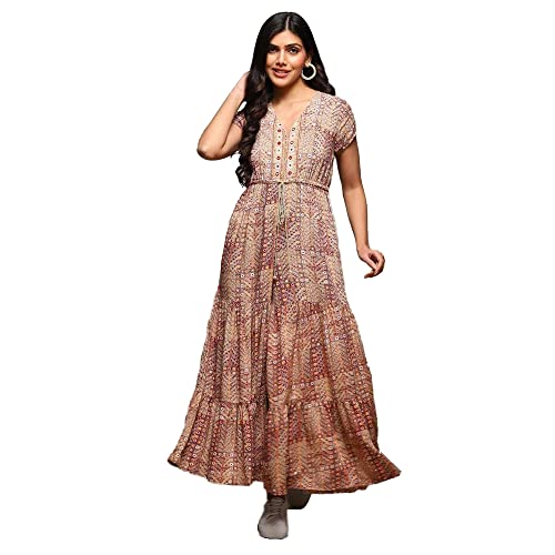 Image of BIBA Women LIVA Straight Printed Jumpsuit