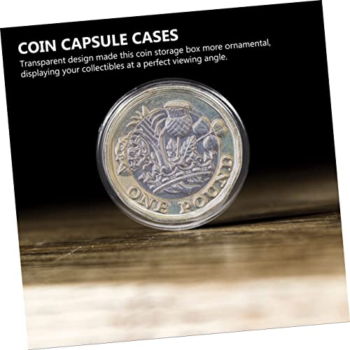 100 cápsulas plásticas transparentes para monedas miniatura 2